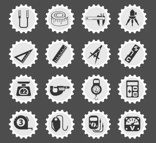 Vector illustration of measuring tools icon set