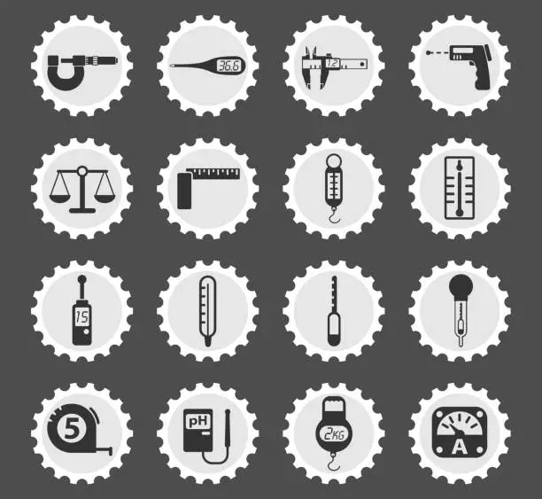 Vector illustration of measuring tools icon set