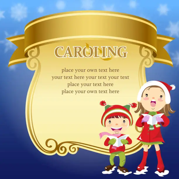 Vector illustration of Christmas Caroling Invitation Template