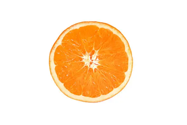 Orange slice isolated white background