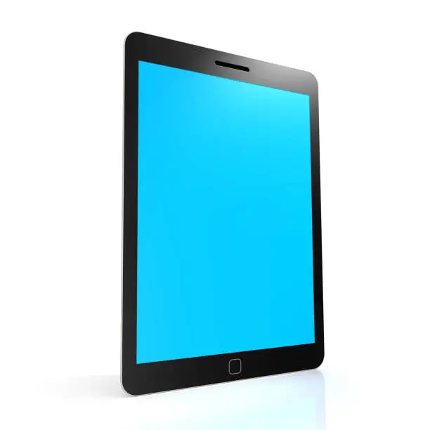 Photo of Stand tablet with blue screen