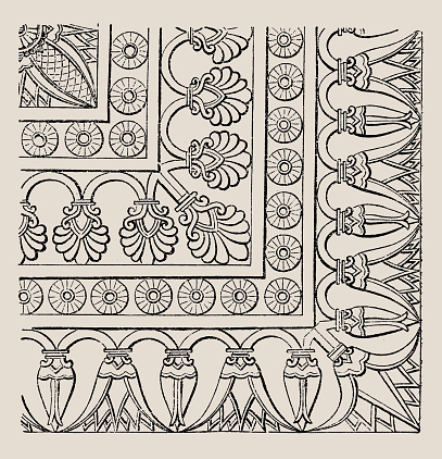 Iraq Tile Pattern Assyrian Carpet Pattern Stock Illustration - Download Image Now - Iraq ...