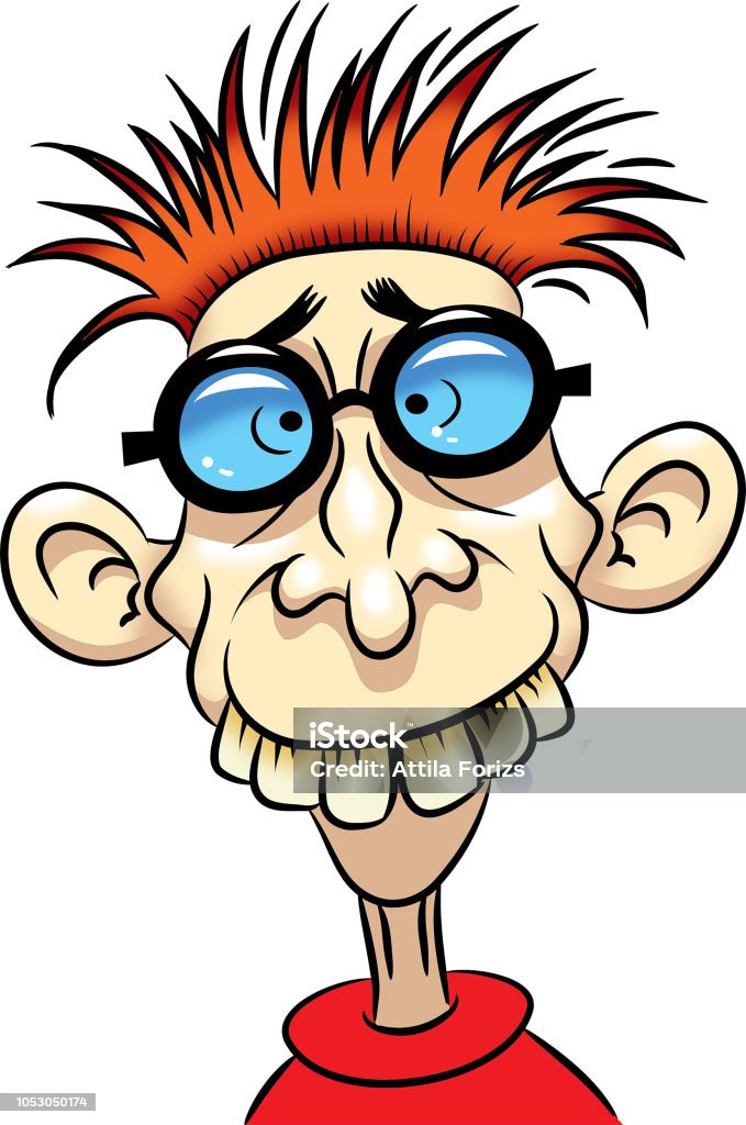 Funny Nerd Face Stock Illustration - Download Image Now - Adult, Adults  Only, Caricature - iStock
