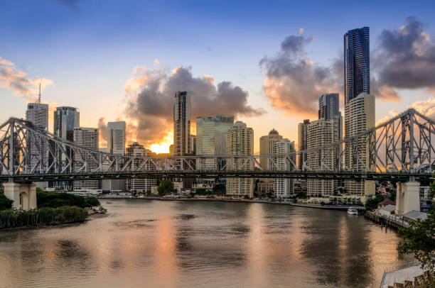 istock Amazing Sunset above Brisbane 1053051662