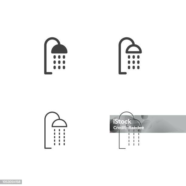 Shower Head Icons Multi Series Stock Illustration - Download Image Now - Shower, Icon Symbol, Symbol