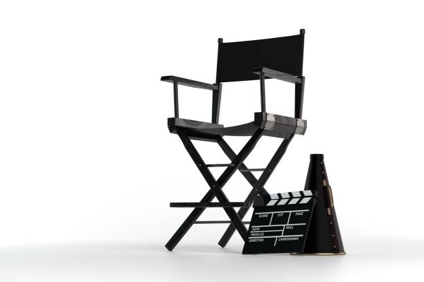 istock 3d Directors chair on film set 1053054302