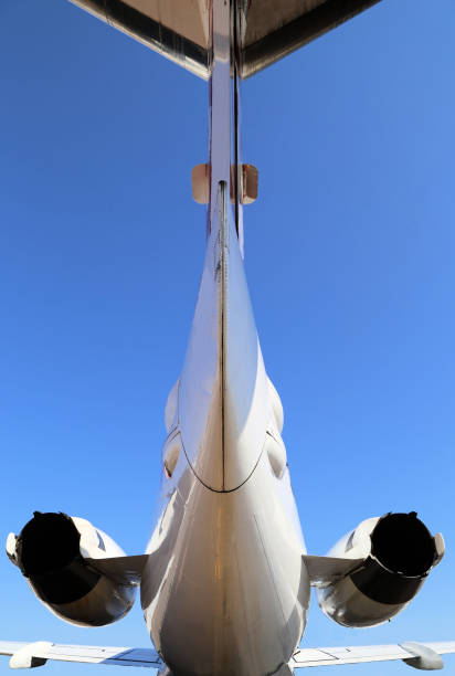 istock Rear view of a jet aircraft 1053057322