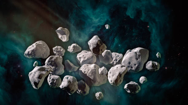 istock Meteorites in a deep space, science fiction fantasy in high resolution. Ideal for wallpaper or print. Elements of this image furnished by NASA. 1053057680