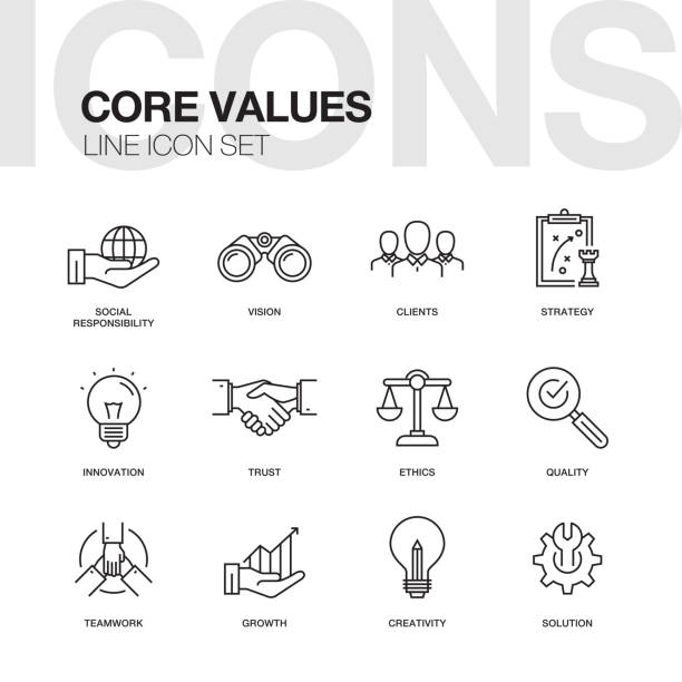核心值行圖示集 - 公司 文化 幅插畫檔、美工圖案、卡通及圖標
