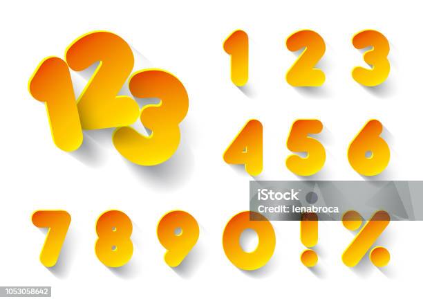 Numbers Pattern Orange Orange Paper Vector Numbers On A White Background Stock Illustration ...