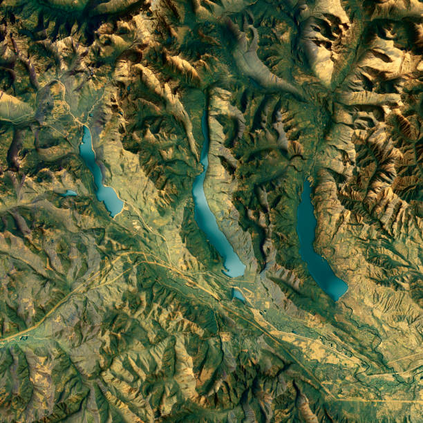 istock Kachess Lake 3D Render Topographic Map Color 1053067198