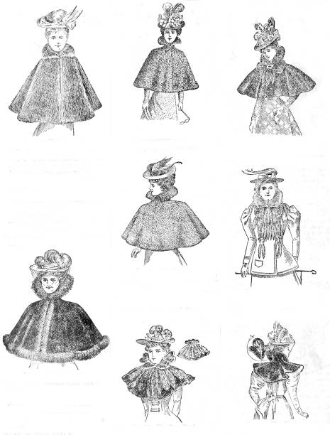 istock Set of women in the vintage clothing 1053068514