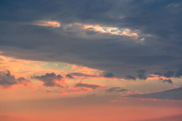 istock Colorful clouds on dramatic sunset sky 1053070564