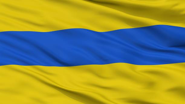 istock Ottignies Lln City Flag, Belgium, Closeup View 1053076190