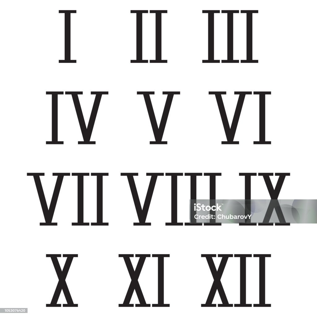 로마 숫자입니다 검정색 기호 로마 숫자에 대한 스톡 벡터 아트 및 기타 이미지 - 로마 숫자, 0명, 3차원 형태 - Istock
