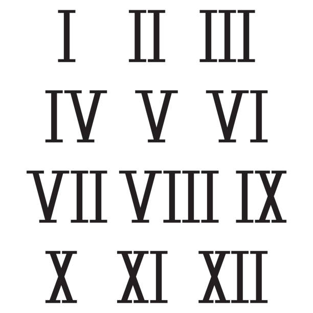 римские цифры. черные символы - roman numeral stock illustrations