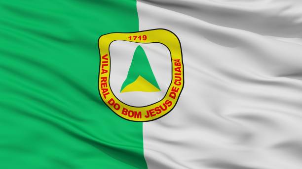 Cuiaba City Flag, Brasil, Closeup View Cuiaba City Flag, Country Brasil, Closeup View, 3D Rendering cuiabá stock pictures, royalty-free photos & images