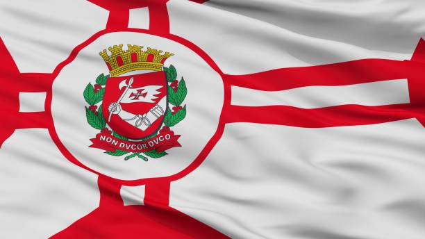 istock Sao Paulo City Flag, Brasil, Closeup View 1053085268