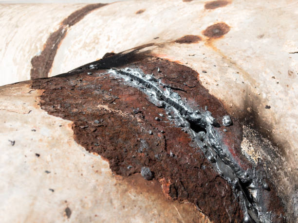 istock Cutting steel using heat such as fire.worker inside factory cut metal using blowtorch. 1053088830