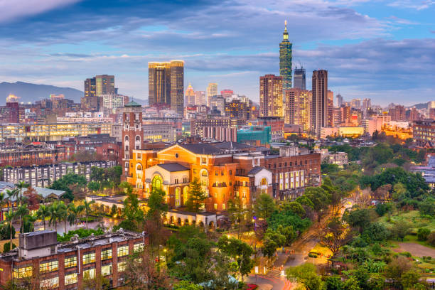 istock Taipei, Taiwan Cityscape at Dusk 1053089344