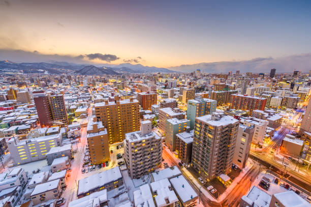 istock Sapporo, Japan Winter Skyline 1053091500
