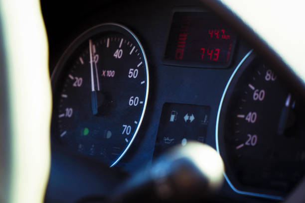istock Photo speedometer in the car on the dashboard 1053098314