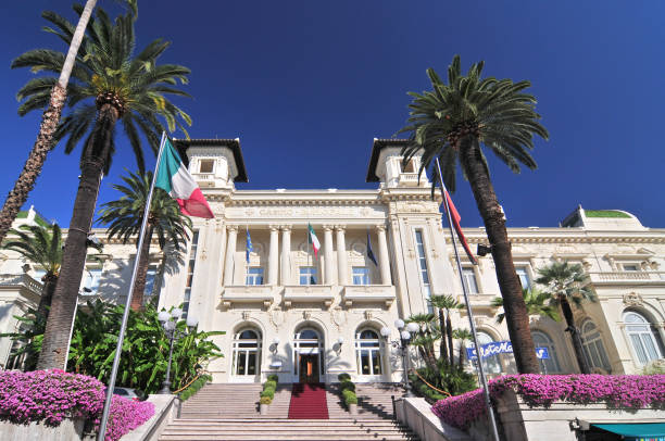 Facade of th Municipal Gambling Casino San Remo, Liguria Italy. Facade of th Municipal Gambling Casino San Remo, Liguria Italy. san remo italy photos stock pictures, royalty-free photos & images