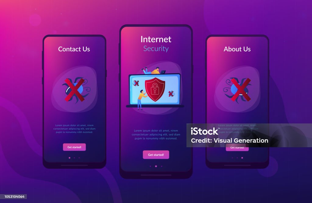 Antivirus Software App Interface Template Stock Illustration - Download ...