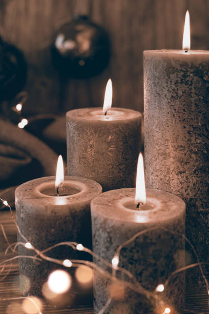 istock Candles decorated for Christmas 1053104462