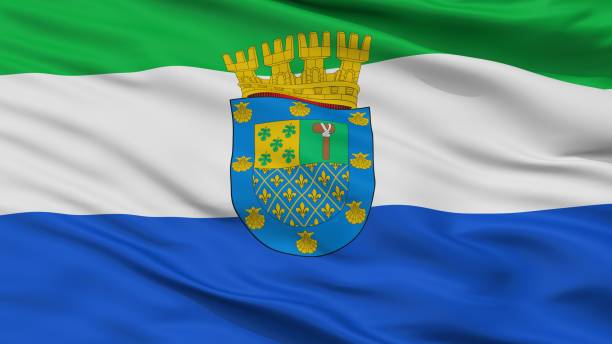 istock Penalolen City Flag, Chile, Closeup View 1053104638