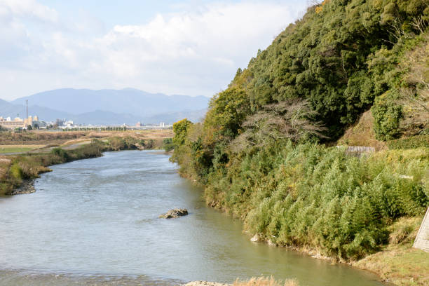 istock Rural scene and river in Japan 1053107552