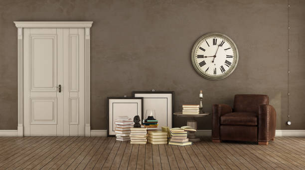 istock Retro brown living room 1053114496