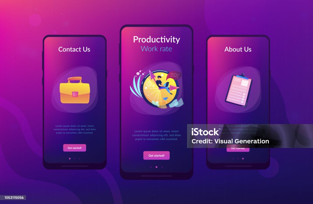 Time Management App Interface Template Stock Illustration - Download ...