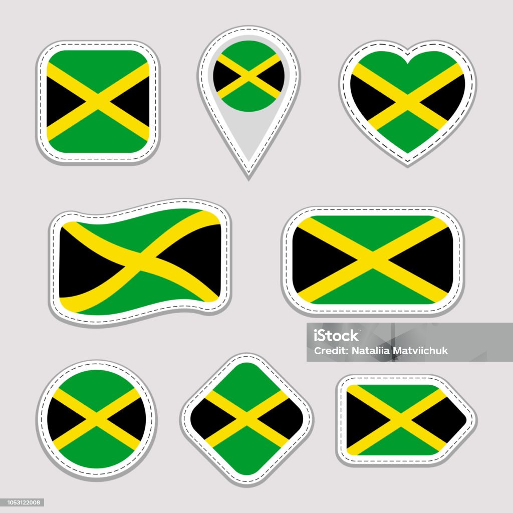Bộ Vector Cờ Jamaica Bộ Sưu Tập Nhãn Dán Cờ Quốc Gia Jamaica Biểu ...