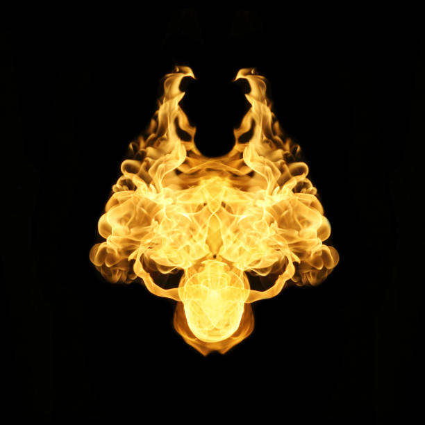 istock Fire flames collection isolated on black background 1053124906