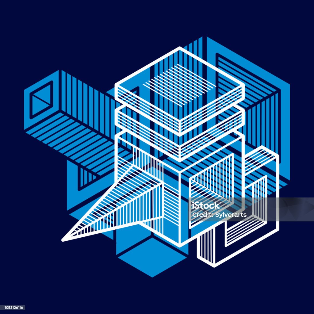 Engineer Abstract Shape Engineering Abstract Shape 3d Vector Polygonal Figure Stock ...