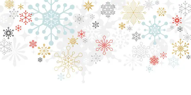 Vector illustration of Modern Graphic Snowflake Holiday, Christmas Background