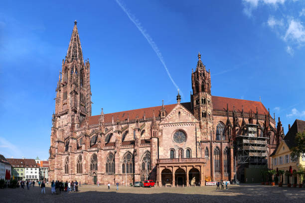 istock Freiburg minster without scaffolding on the tower 1053139858
