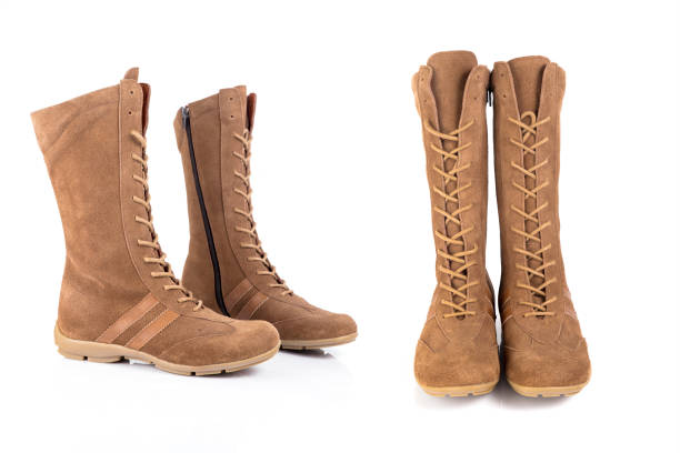 istock Group of boot on white background, isolated product. 1053140302