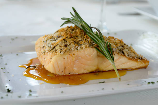 istock Baked Crusted Salmon with rosemary. 1053152820