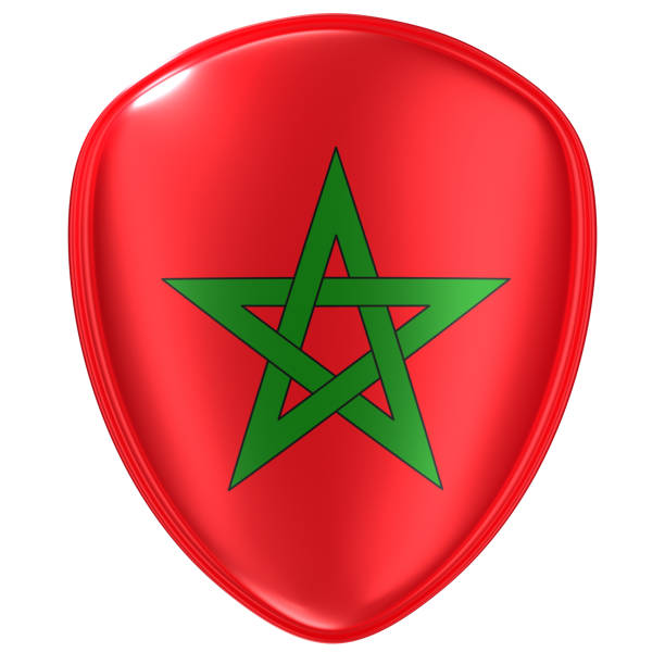 3d rendering of a Morocco flag icon on white background.