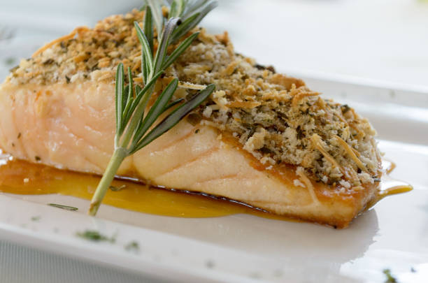 istock Baked Crusted Salmon with rosemary. 1053158578