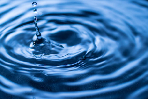 istock water drop splash in a glass blue colored 1053161838