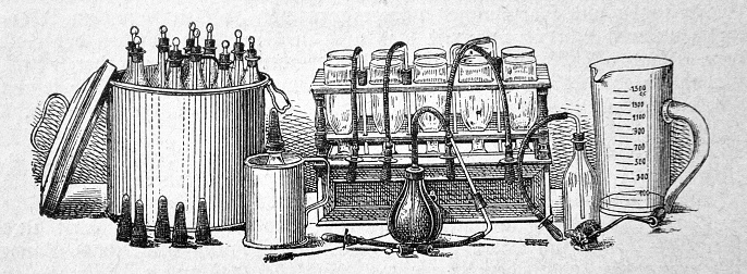 Laboratory equipment for pasteurization of milk - 1888