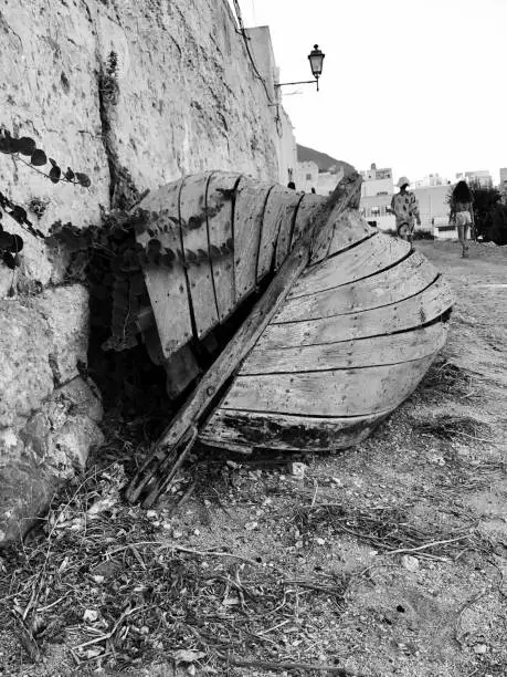 Old boat and capers, Rustic beauty of the back roads of Marettimo.