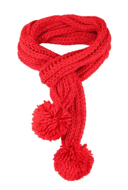 Photo of Red scarf isolated.