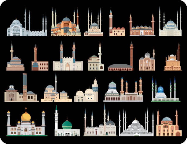 meczety - blue mosque illustrations stock illustrations