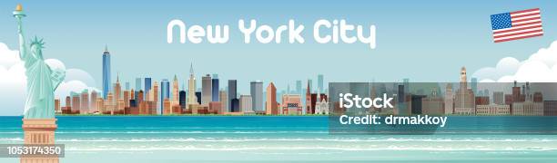 New York City Skyline Stock Illustration - Download Image Now - New York City, Urban Skyline, Street