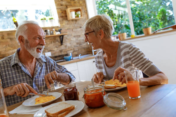 istock Senior couple having breakfast 1053175866