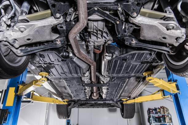 istock Car on a Lift Repair 1053176420